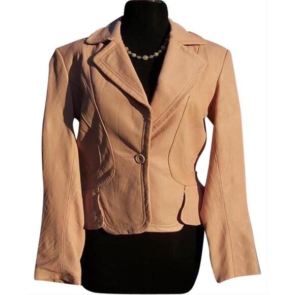 Cache Texture Butter Soft Pink Leather Jacket Top Lined Vented New NWT $298 - Picture 1 of 9
